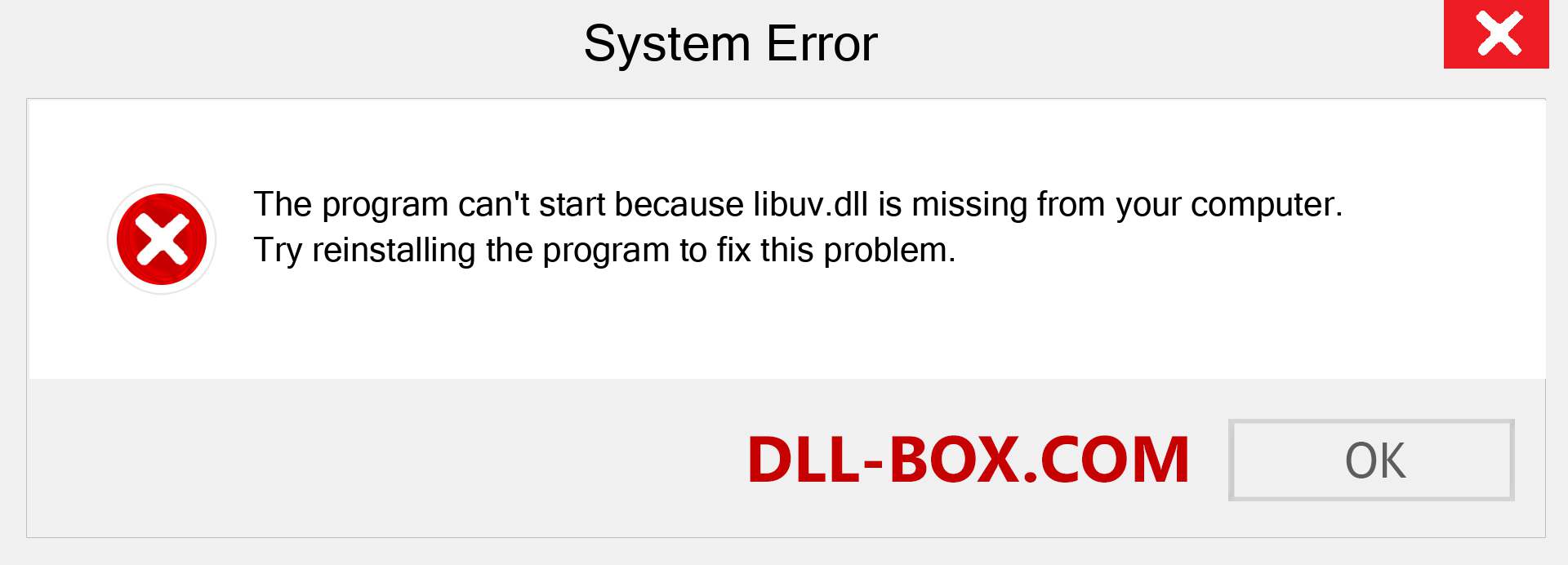  libuv.dll file is missing?. Download for Windows 7, 8, 10 - Fix  libuv dll Missing Error on Windows, photos, images